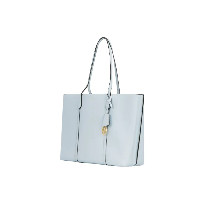 TORY BURCH Perry Leather Tote Bag, Shopping Bag, Shoulder Bag, Handbag Regular Women's Ice Blue-1