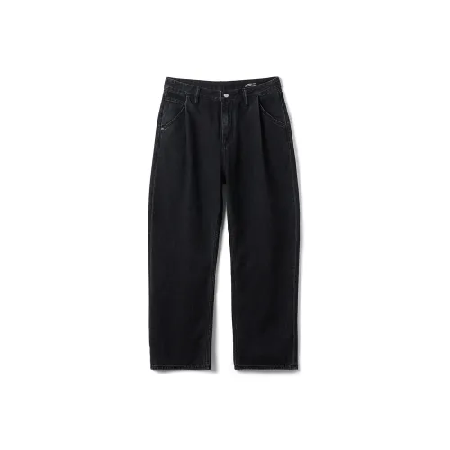 SIMWOOD 세탁 가능 카본 블랙 BAGGY 핏 남성 청바지