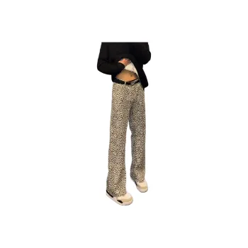 ASHER LEVINE Jeans Unisex Leopard Print