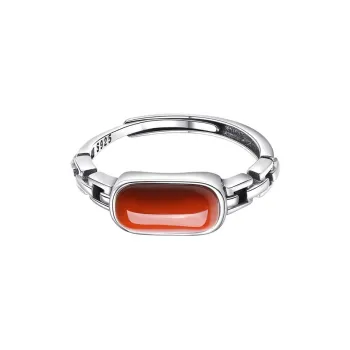 Mrs. Song Natural Agate Rings Women's