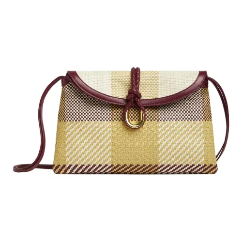 Bottega Veneta Sheepskin Shoulder Bag Women's Sea Salt Color & Burgundy
