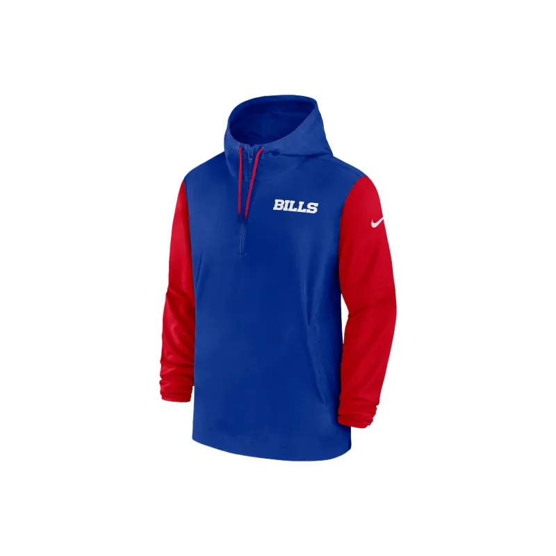 Nike Buffalo Bills Sideline Pre Game Player Men's Nike Nfl 1/2 Zip Hooded Jacket-0
