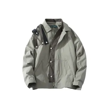 A SQUARE ROOT Jackets Coats Unisex Gray Green