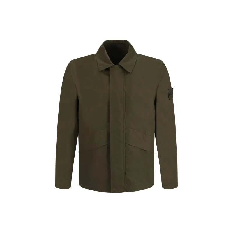 STONE ISLAND Stone Ghost Piece Compass Patch Overshirt-0