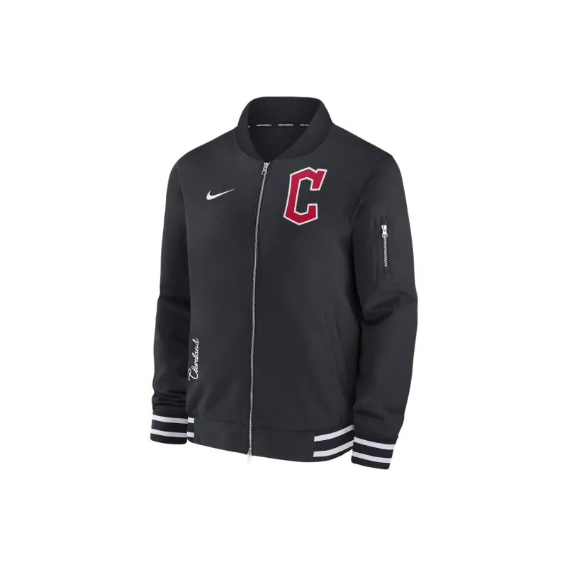 Nike Cleveland Guardians Authentic Collection Men's Nike Mlb Full-Zip Bomber Jacket-0