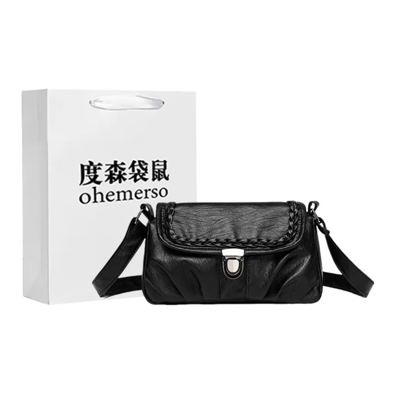 Dusen Kangaroo PU Crossbody Bag Women's Black/Burgundy/Dark Brown/Blue-0