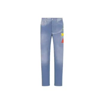 DIOR Logo Patch Denim Straight Fit Jeans