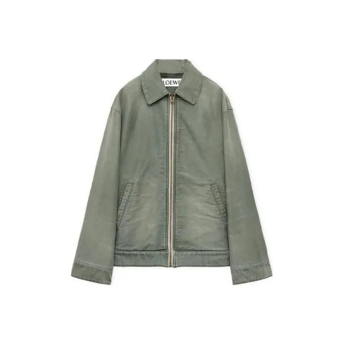 LOEWE SS24 Jackets Coats Men's Khaki Green-0