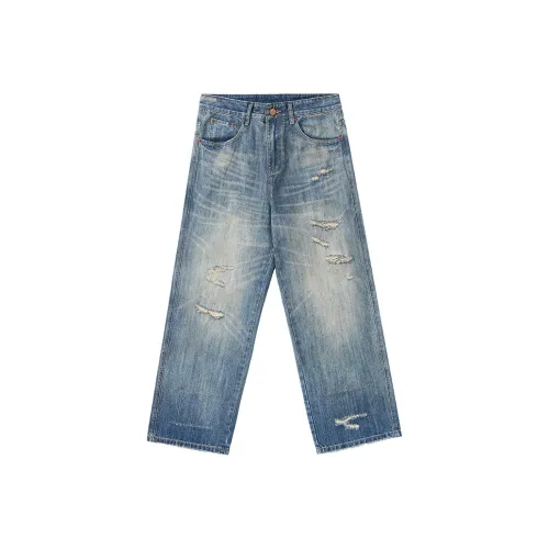 ZENGZHI Jeans Unisex Nostalgic Blue