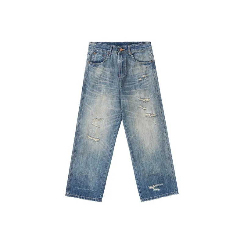 ZENGZHI Jeans Unisex Nostalgic Blue-0