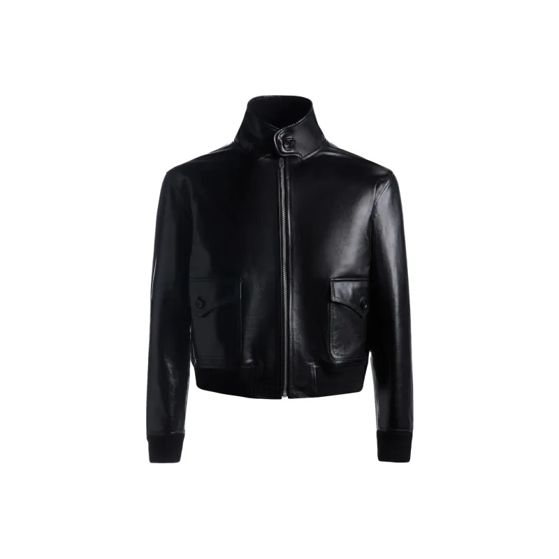 BALLY Cropped Leather Jacket-0