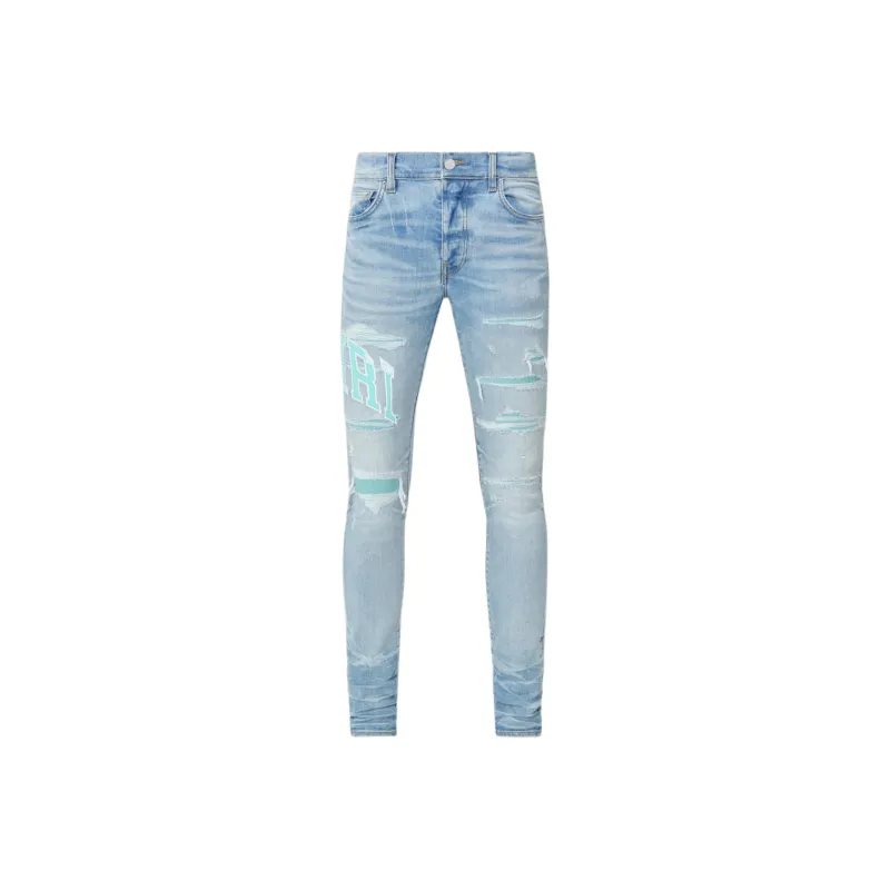 AMIRI Varsity Logo Skinny Jeans-0