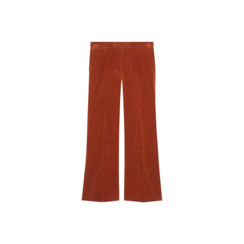GUCCI Velvet Flared Leg Pants-0