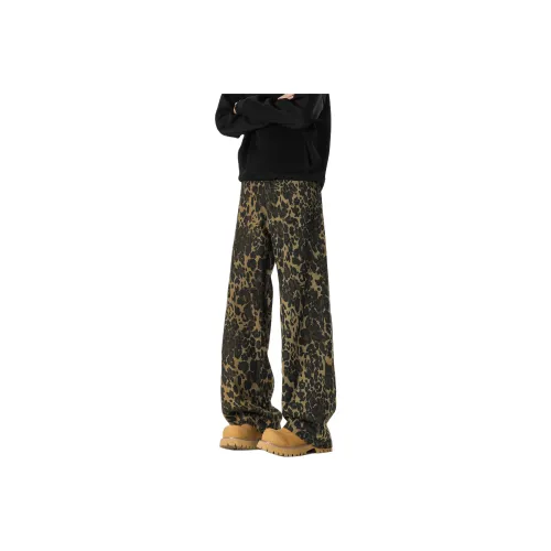 ZONEiD Jeans Unisex Leopard Print