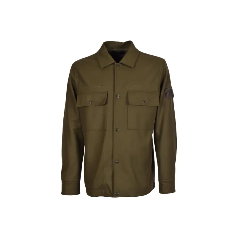 STONE ISLAND Ghost Piece Button Up Overshirt-0
