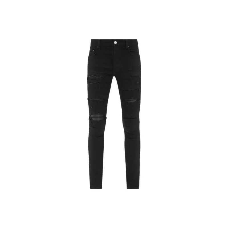 AMIRI Leather Thrasher Skinny Jeans-0