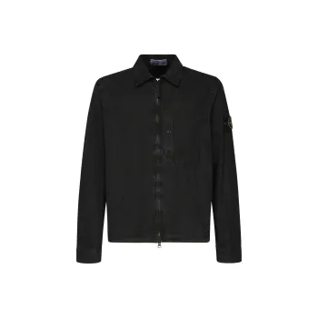 STONE ISLAND Compass Patch Zip Up Shirt Jacket
