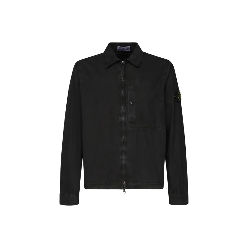 STONE ISLAND Compass Patch Zip Up Shirt Jacket-0
