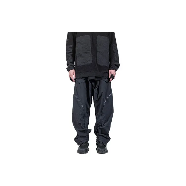 ISO.POETISM SS22 Wide Leg Moderate Casual Pants Men's Black-0
