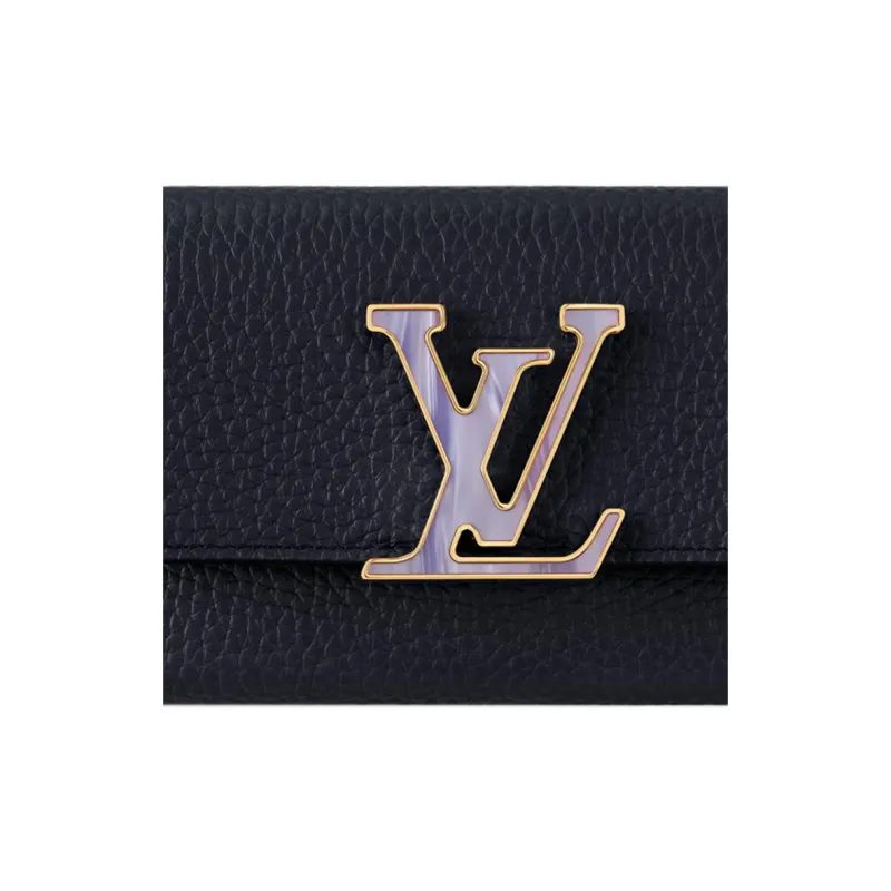 LOUIS VUITTON Capucines Leather Wallet Large Size Unisex Dark Blue-4