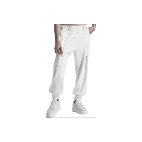 NORVINCY Breathable Elastic Waistband Solid Color Casual Pants Unisex