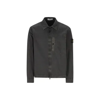 STONE ISLAND Compass Patch Zip Up Shirt Jacket