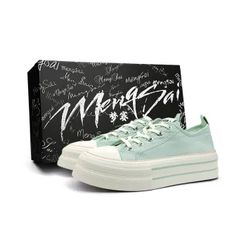 Mengsai Anti Slip Wear Resistant Low Top Canvas Shoes Women's Mambo Green