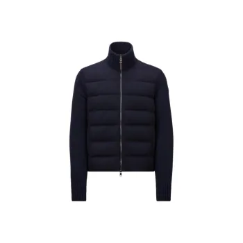 Moncler Zip Up Knit Sleeved Padded Cardigan