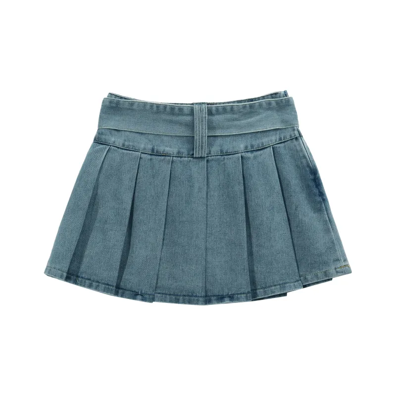 HTHK Denim Short Skirts Women's Blue-1