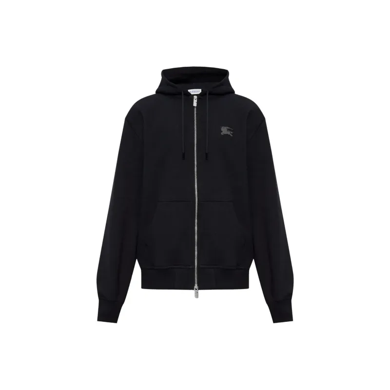 Burberry Ekd Motif Zip Up Drawstring Hoodie-0