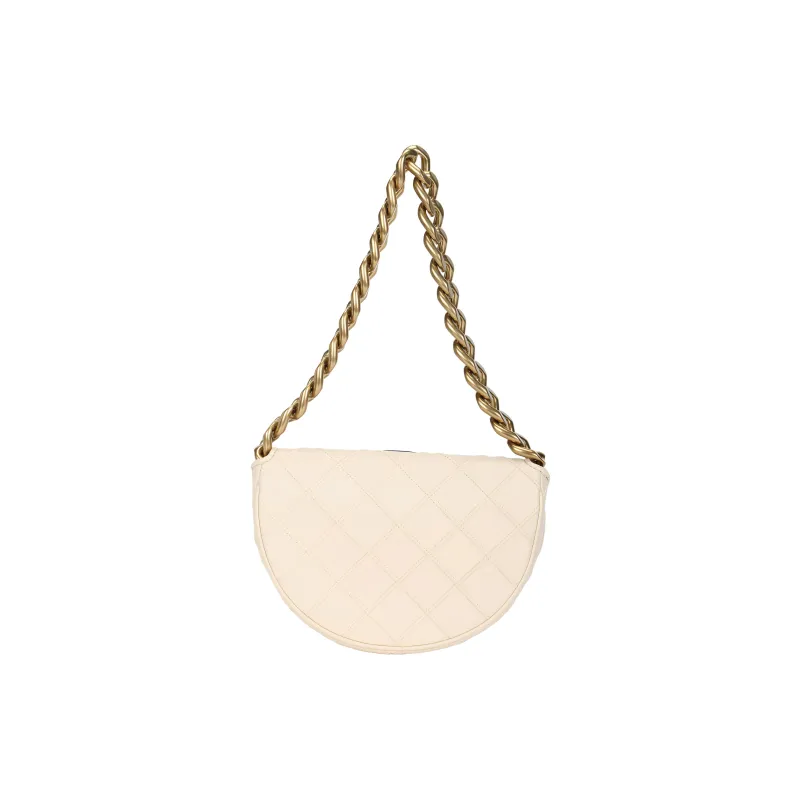 TORY BURCH Mini Fleming Soft Crescent Bag New Cream-2