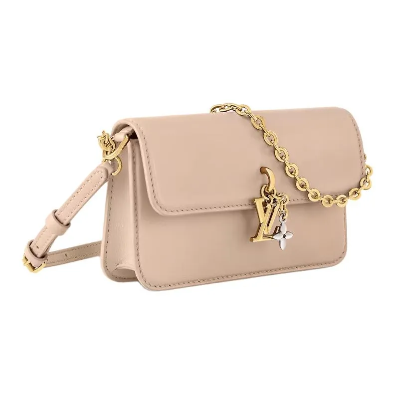 LOUIS VUITTON Cow Leather Shoulder Bag Women's Sand-1