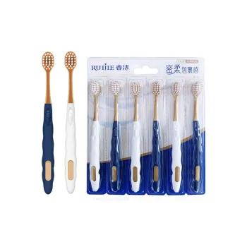 RUIJIE Soft Fuzz Toothbrushes Oral Cleaning Gum Protection Wide Head Soft Silk 6 Pcs Pack