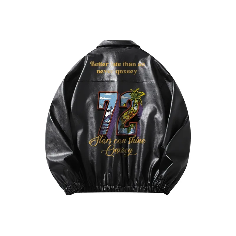Qnxeey Leather Jackets Unisex-0