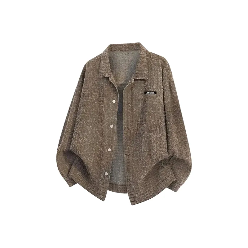 Qnxeey Jackets Coats Unisex Brown-0