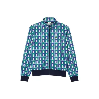 LACOSTE Geometric jacquard Zip up Sweatshirt