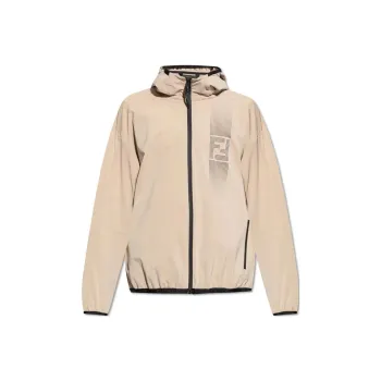FENDI Gradient Ff Detail Zipped Hooded Jacket