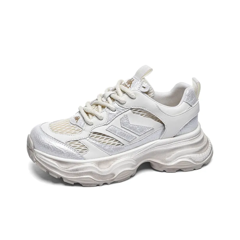 Kappa Anti Slip Wear Resistant Low Top Chunky Sneakers Women's Classic White-2