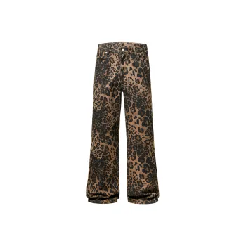 ZWWWZ Jeans Unisex Leopard Print