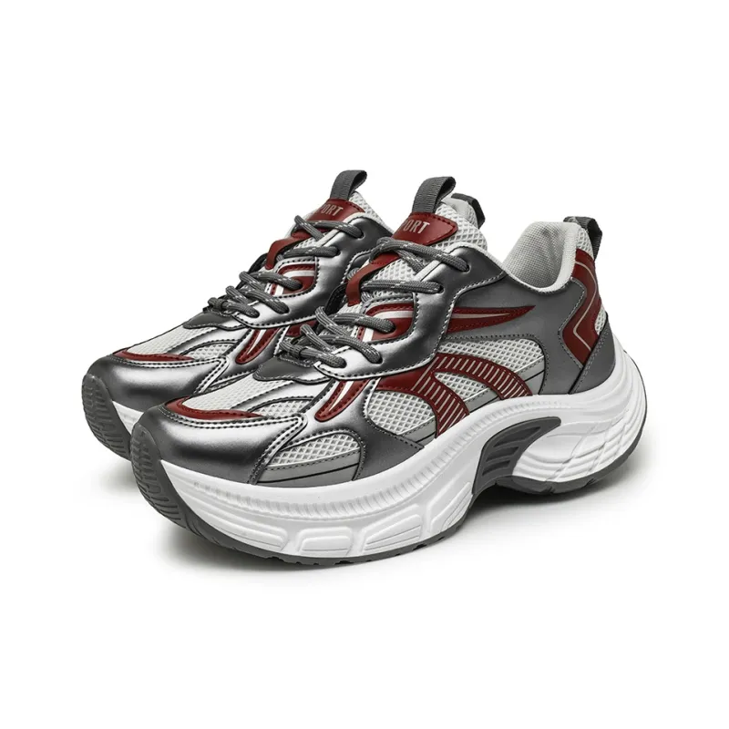 OUGLEMEN Breathable Coverage Support Low Top Chunky Sneakers Men's-13