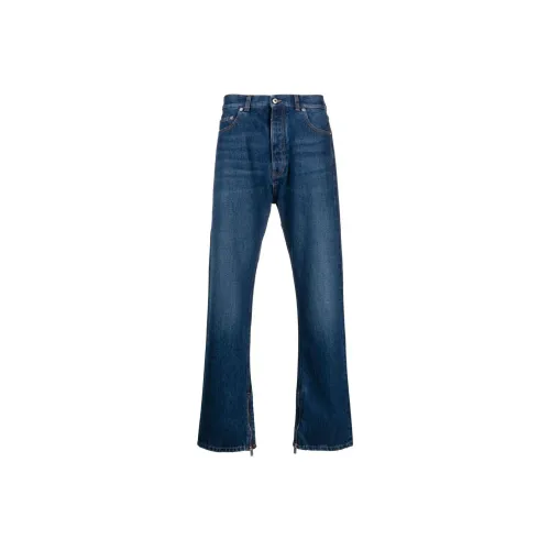 OFF WHITE High Waist Straight Leg Jeans