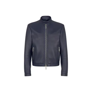 FENDI Leather Jacket Men's Blue