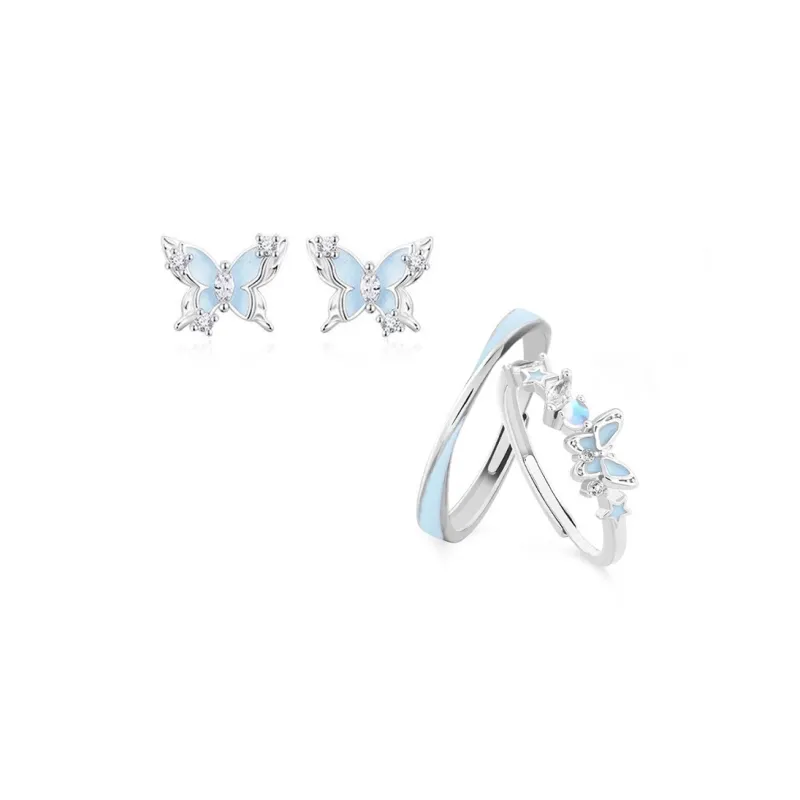 Ryukyu Adjustable Open Ring Stud Earrings Women's-9