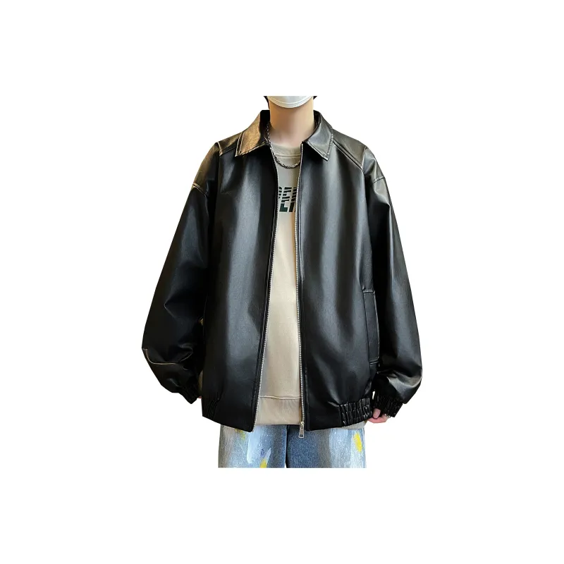 H.V.G.A Leather Jacket Unisex Black-0
