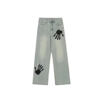 PAINT STAIN Jeans Unisex Light Blue