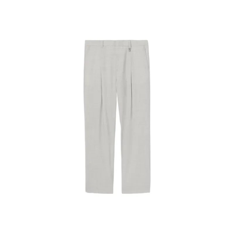 Burberry Monogram Motif Wool Wide Leg Trousers-0