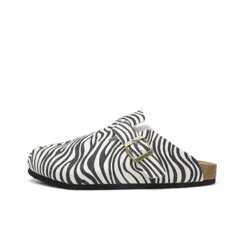 AMICNIEGD Slip Resistant Abrasion Resistant Closed Toe Slippers Unisex White Zebra
