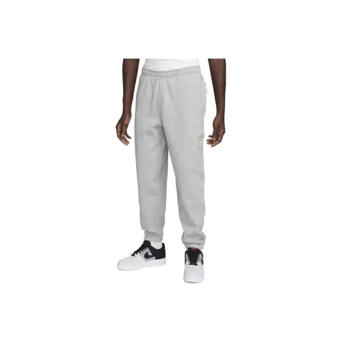 Nike Solo Swoosh Men's Fleece Pants Dark Grey Heather/White