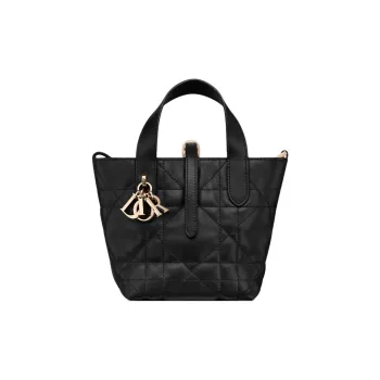 DIOR Toujours Calfskin Tote Bag, Shopping Bag, Shoulder Bag, Handbag Regular Women's Black