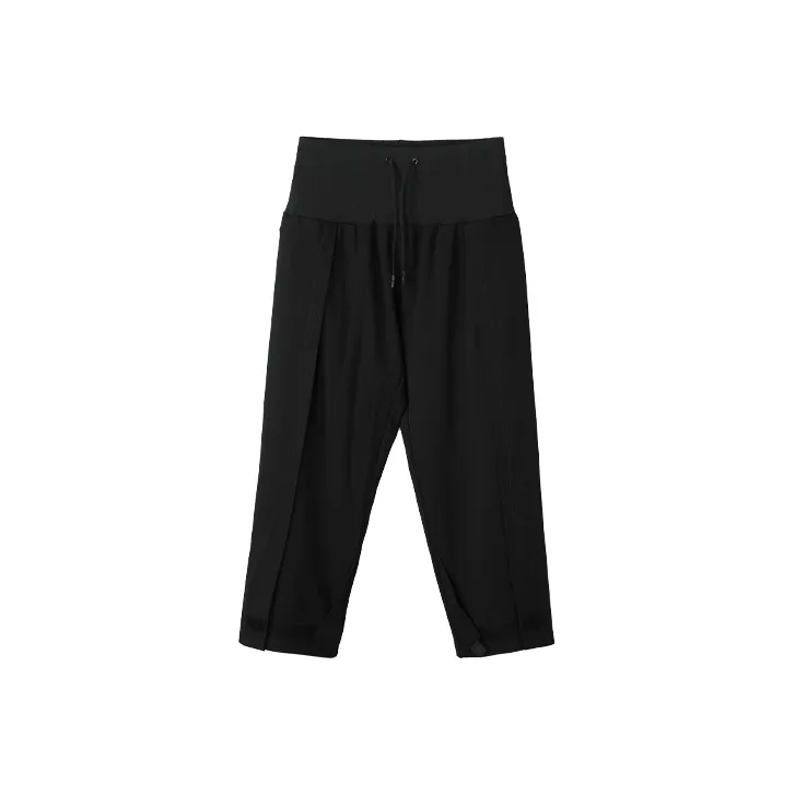 NORVINCY Thermal Breathable Waist Cinching Elastic Waistband Solid Color Casual Pants Unisex-0